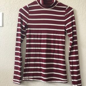 Maroon Turtleneck Long Sleeved Top